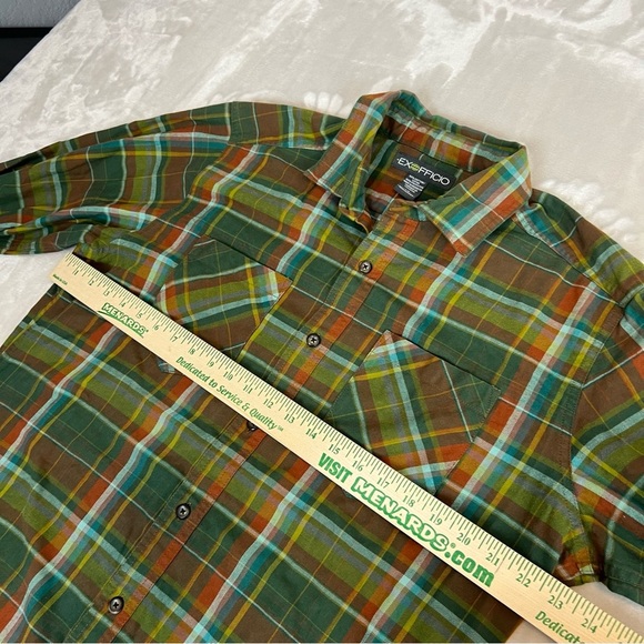 Exofficio Men's Green Plaid Casual Button Down Shirt - Picture 7 of 7